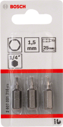 Bosch1.5 毫米六角螺丝刀头 25 毫米.